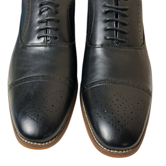 Sean Alan shoes,men,NEW,size12. Black oxford phoenix cap toe,brown /tan heel - Picture 8 of 13